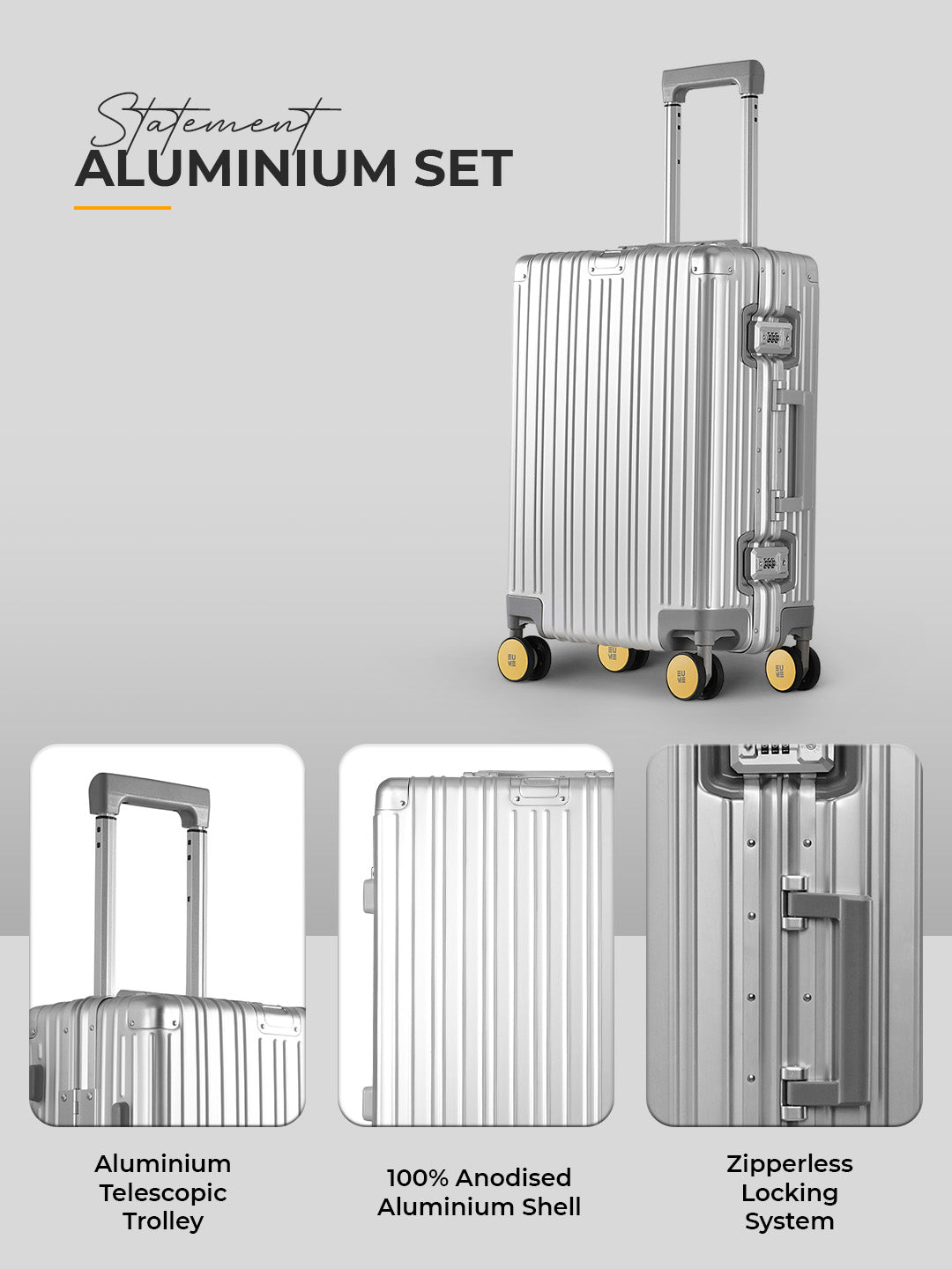 Aluminum Silver Check-In Medium