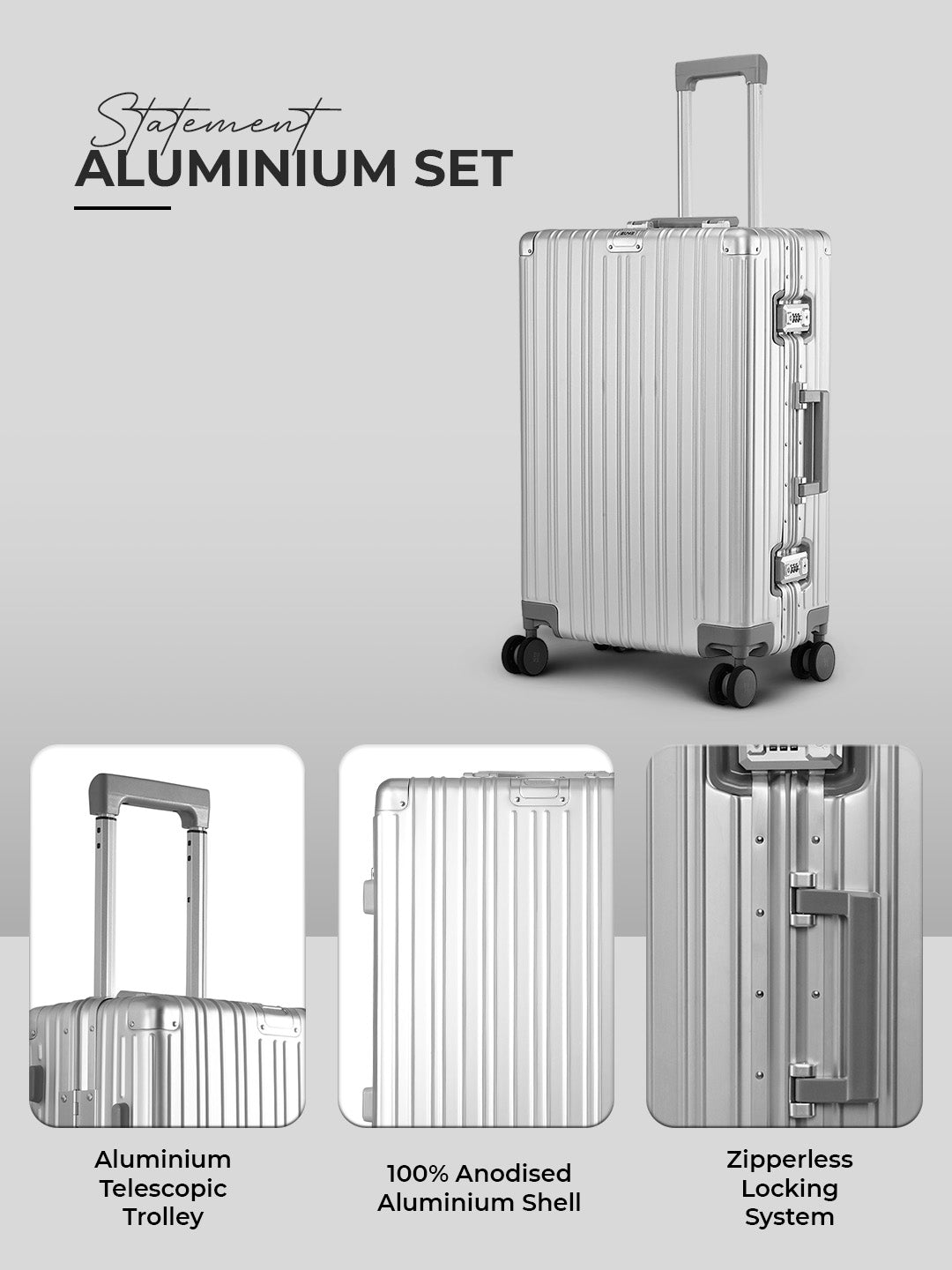 Aluminum Silver Check-In Medium